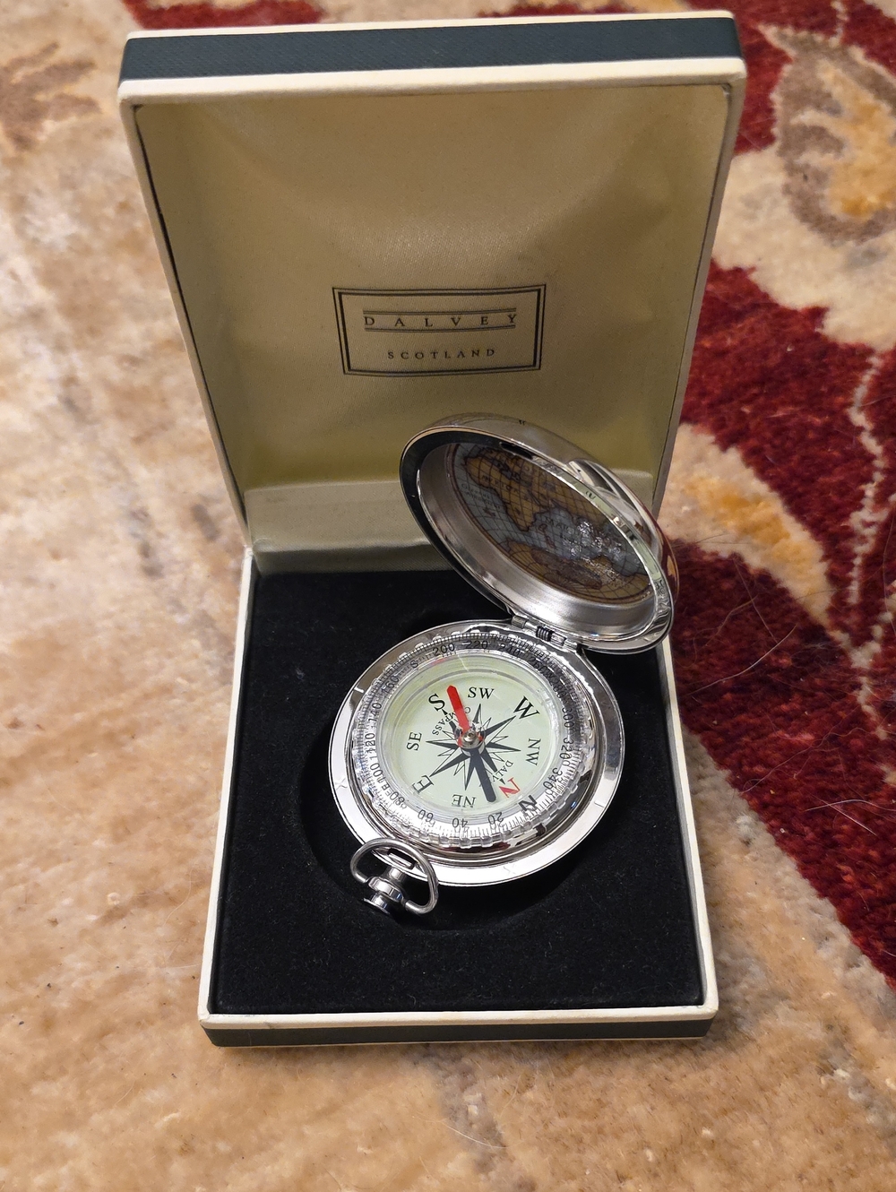 Silver Pocket Compass — Silver Finish